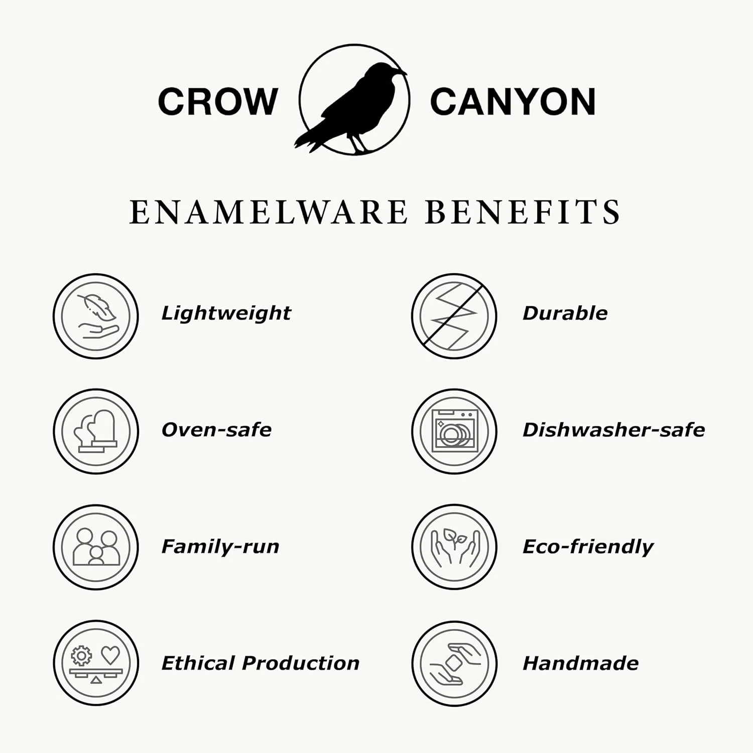 Crow Canyon Home Enamelware Salad Bowl, 5 quart, Vintage White/Grey Rim