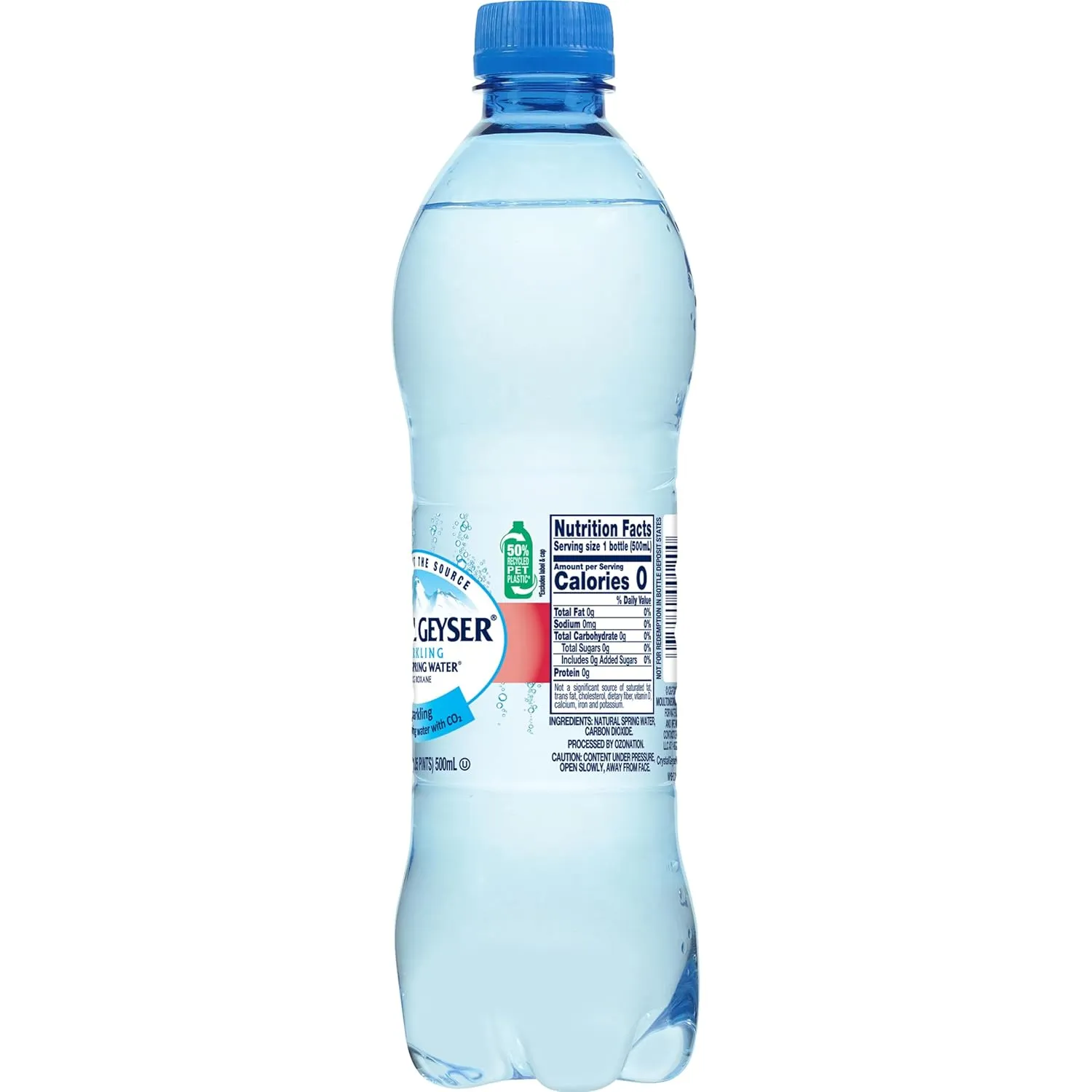 Crystal Geyser Sparkling Alpine Natural Spring Water, 24-Pack, 16.9oz Bottles, Zero Calories and No Sweeteners, Bottled at The Source