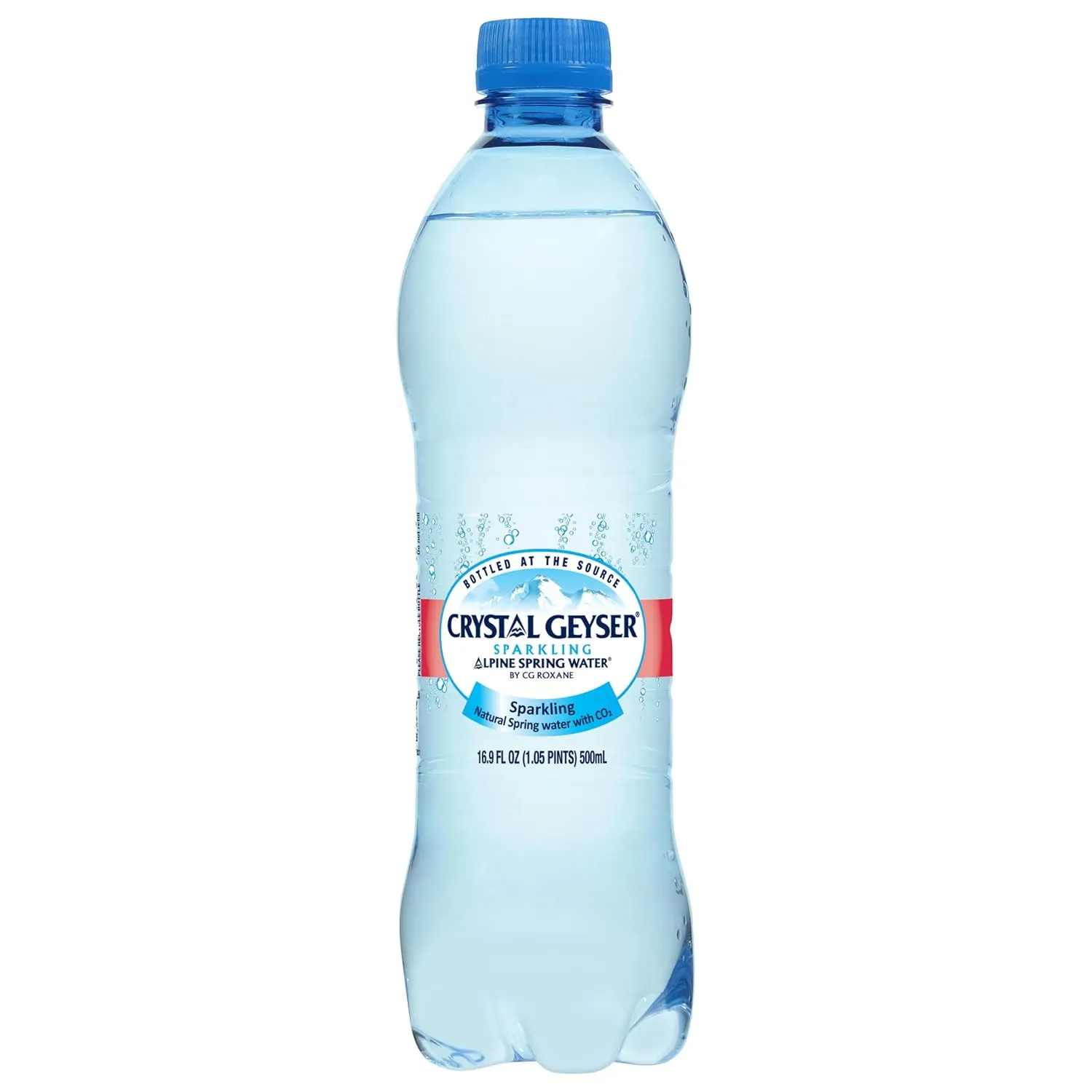 Crystal Geyser Sparkling Alpine Natural Spring Water, 24-Pack, 16.9oz Bottles, Zero Calories and No Sweeteners, Bottled at The Source