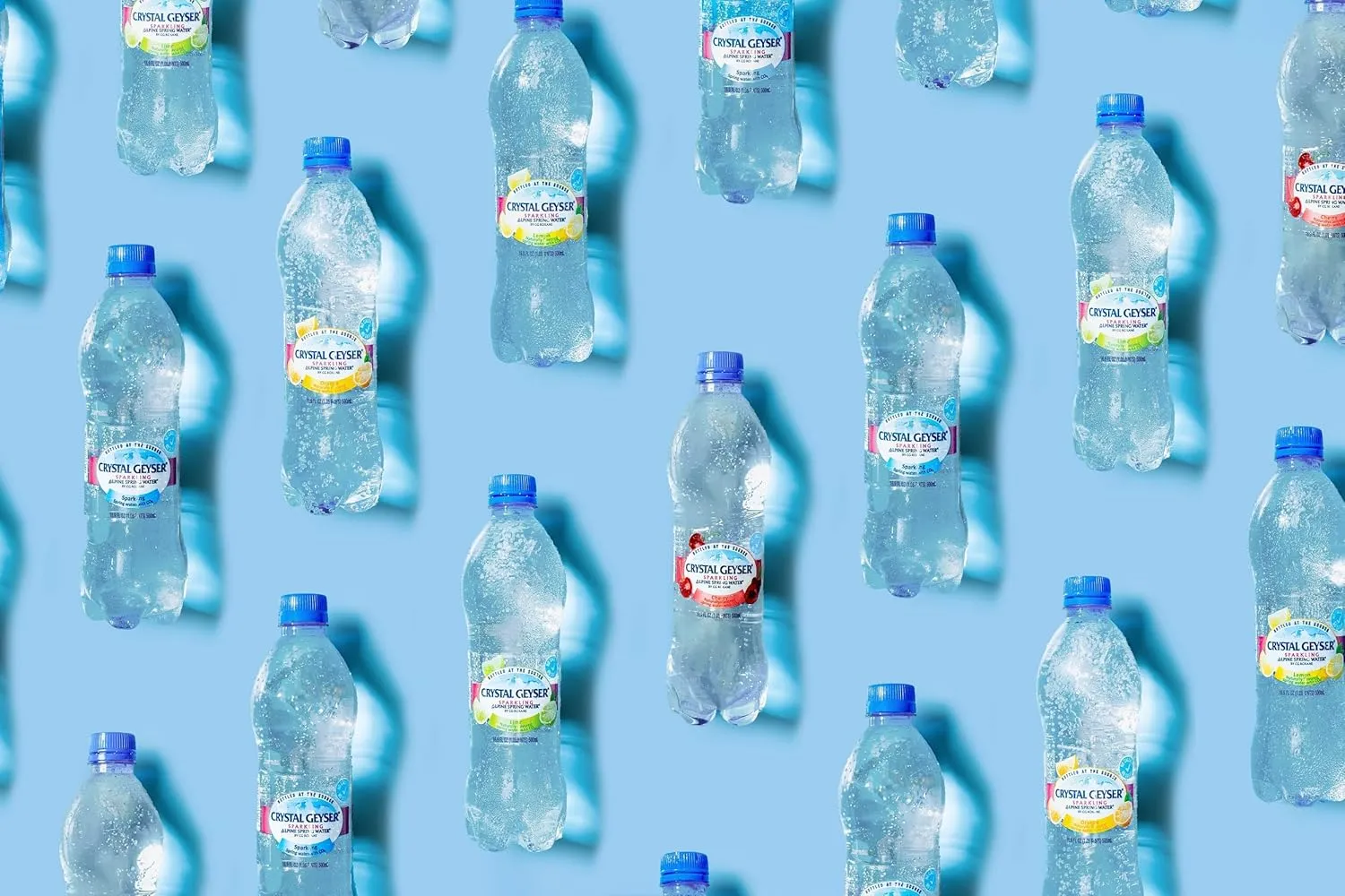 Crystal Geyser Sparkling Alpine Natural Spring Water, 24-Pack, 16.9oz Bottles, Zero Calories and No Sweeteners, Bottled at The Source