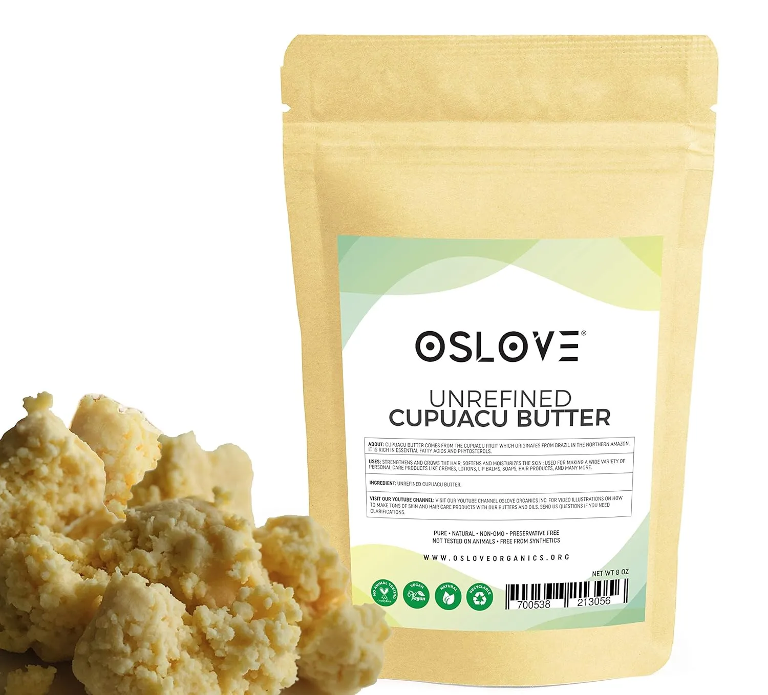 Cupuacu butter -Pure and Natural 8oz Fresh, Rich and Creamy in DIY mixes | Vegan butter | Use for whipped body butters, salves, lotions & soaps.