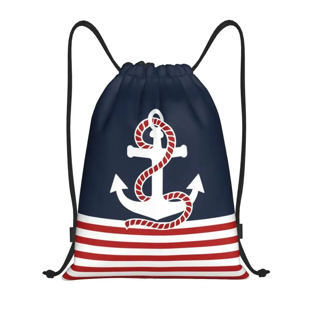 Custom Vintage Pirate's Map Drawstring Backpack Women Men Sport Gym Sackpack Foldable Nautical Compass Sailor Training Bag Sack