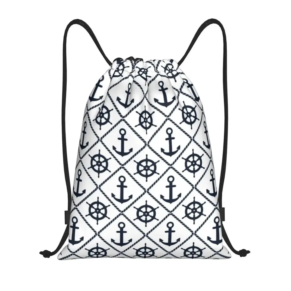 Custom Vintage Pirate's Map Drawstring Backpack Women Men Sport Gym Sackpack Foldable Nautical Compass Sailor Training Bag Sack