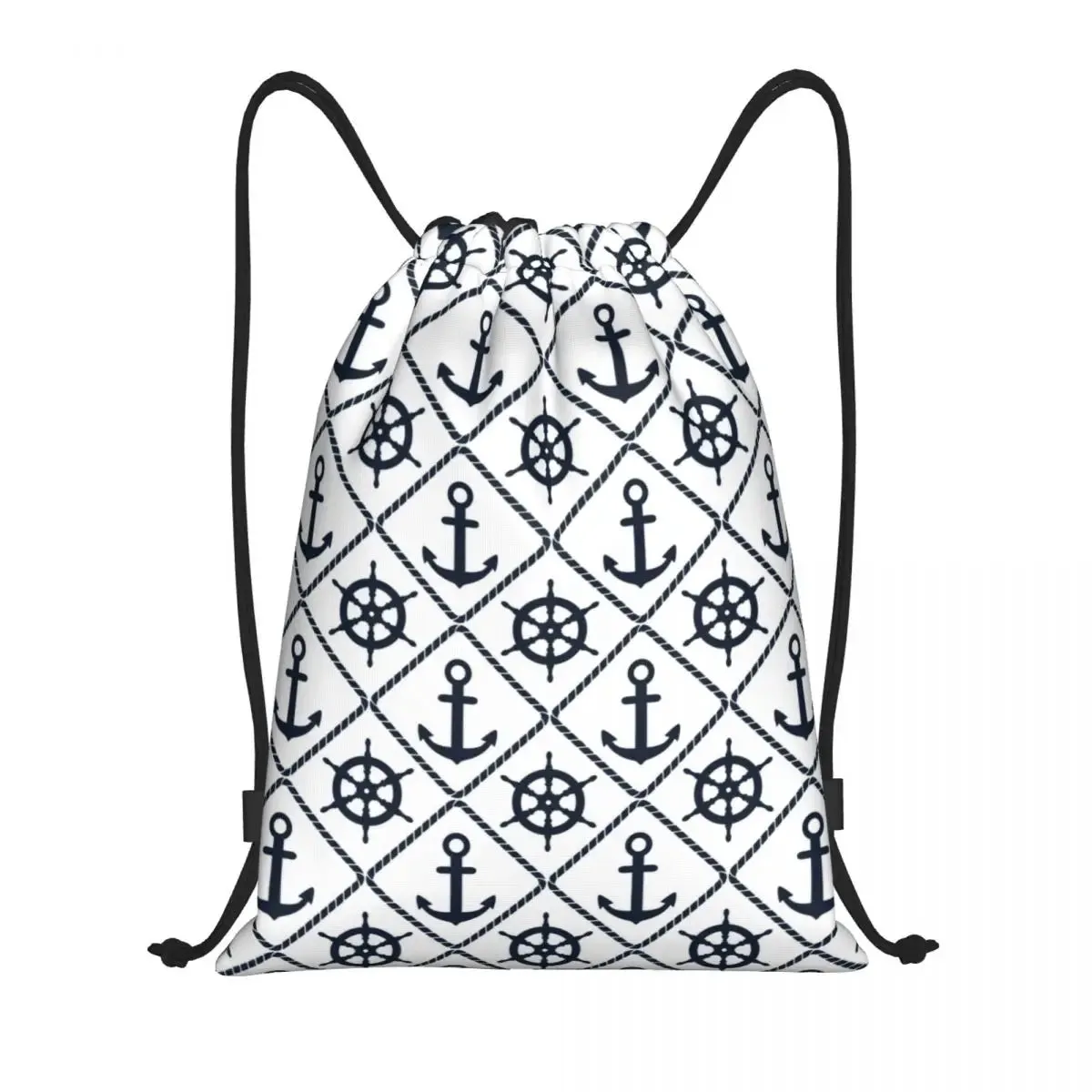 Custom Vintage Pirate's Map Drawstring Backpack Women Men Sport Gym Sackpack Foldable Nautical Compass Sailor Training Bag Sack