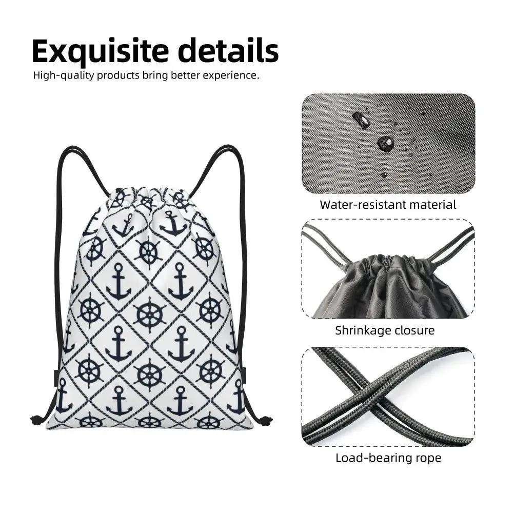 Custom Vintage Pirate's Map Drawstring Backpack Women Men Sport Gym Sackpack Foldable Nautical Compass Sailor Training Bag Sack