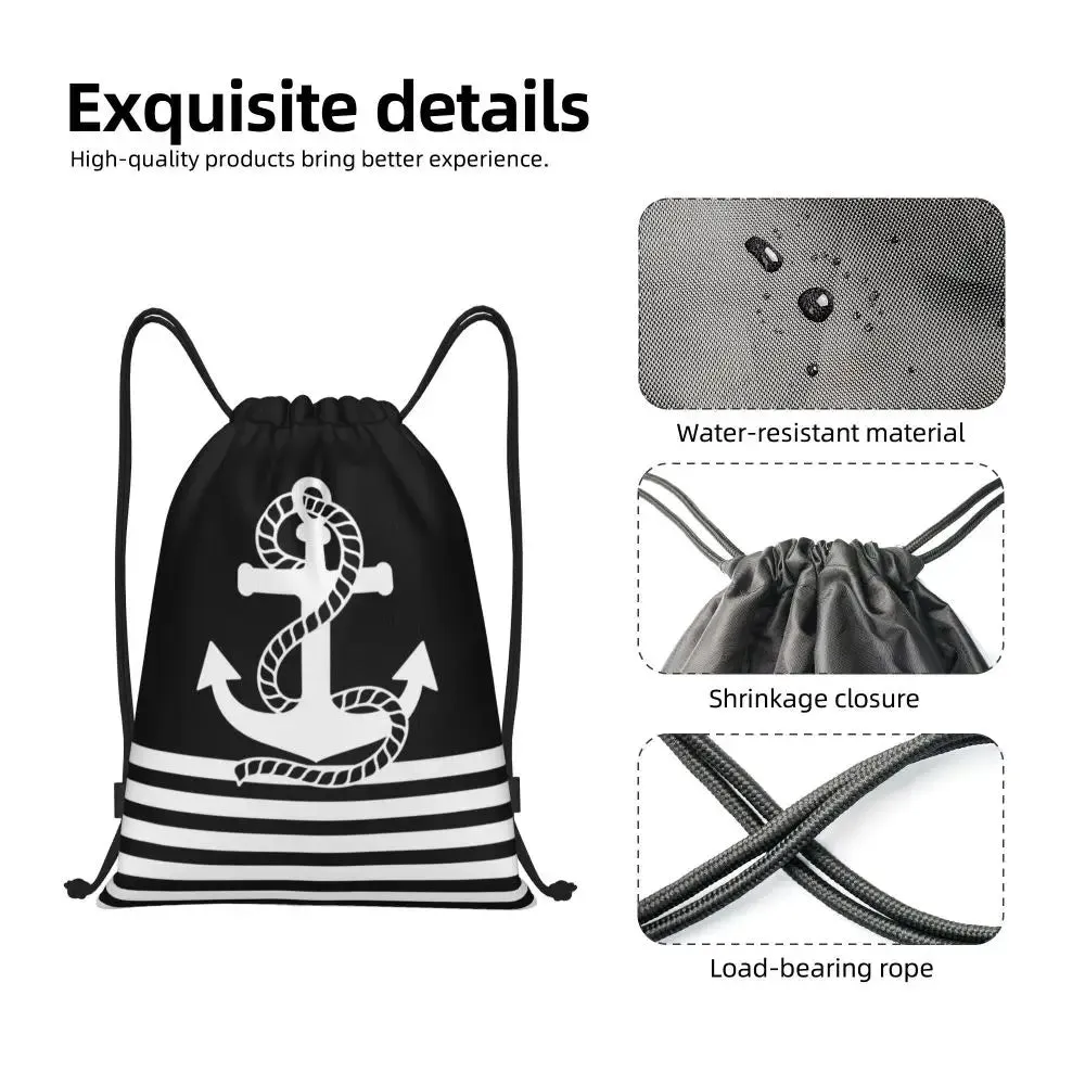 Custom Vintage Pirate's Map Drawstring Backpack Women Men Sport Gym Sackpack Foldable Nautical Compass Sailor Training Bag Sack