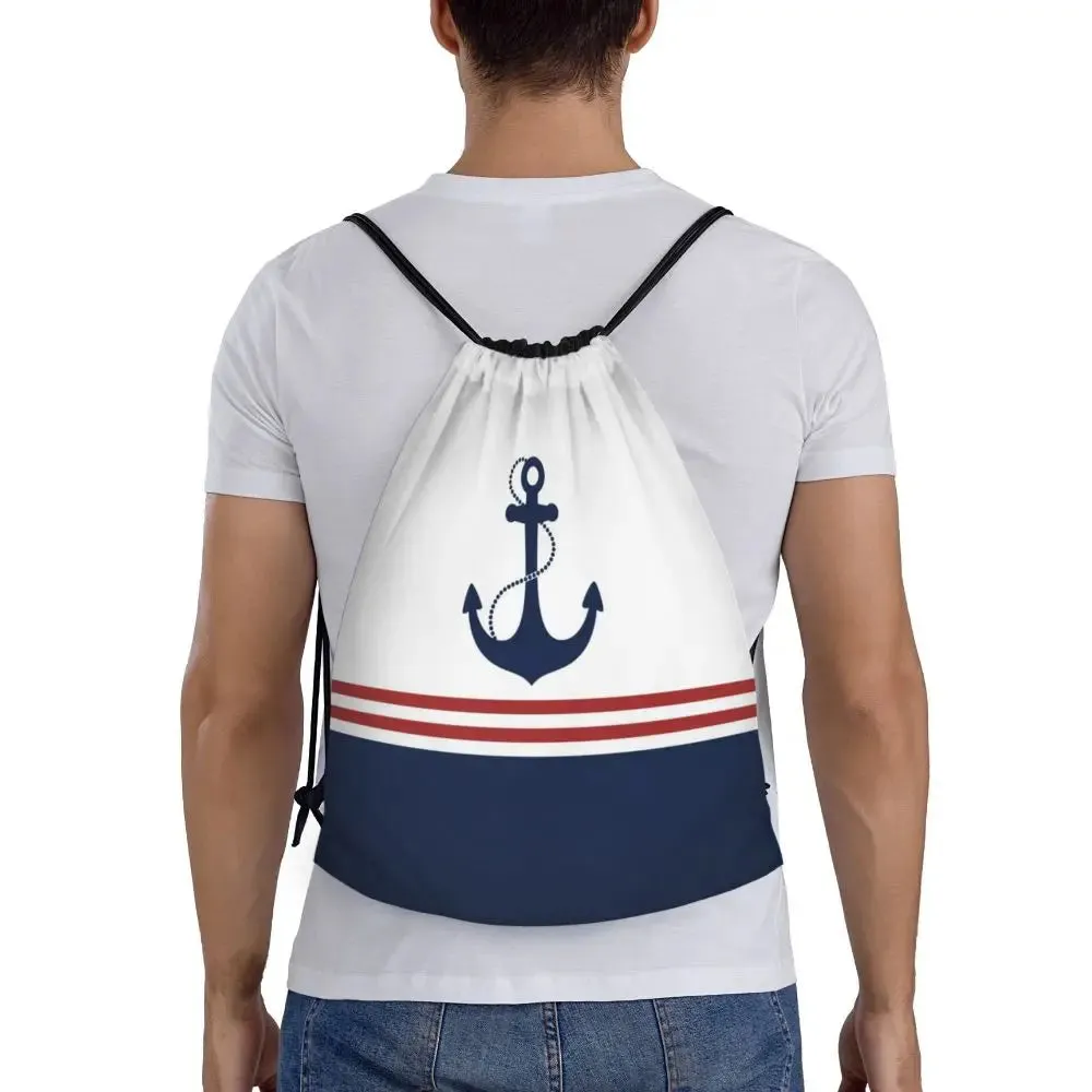 Custom Vintage Pirate's Map Drawstring Backpack Women Men Sport Gym Sackpack Foldable Nautical Compass Sailor Training Bag Sack