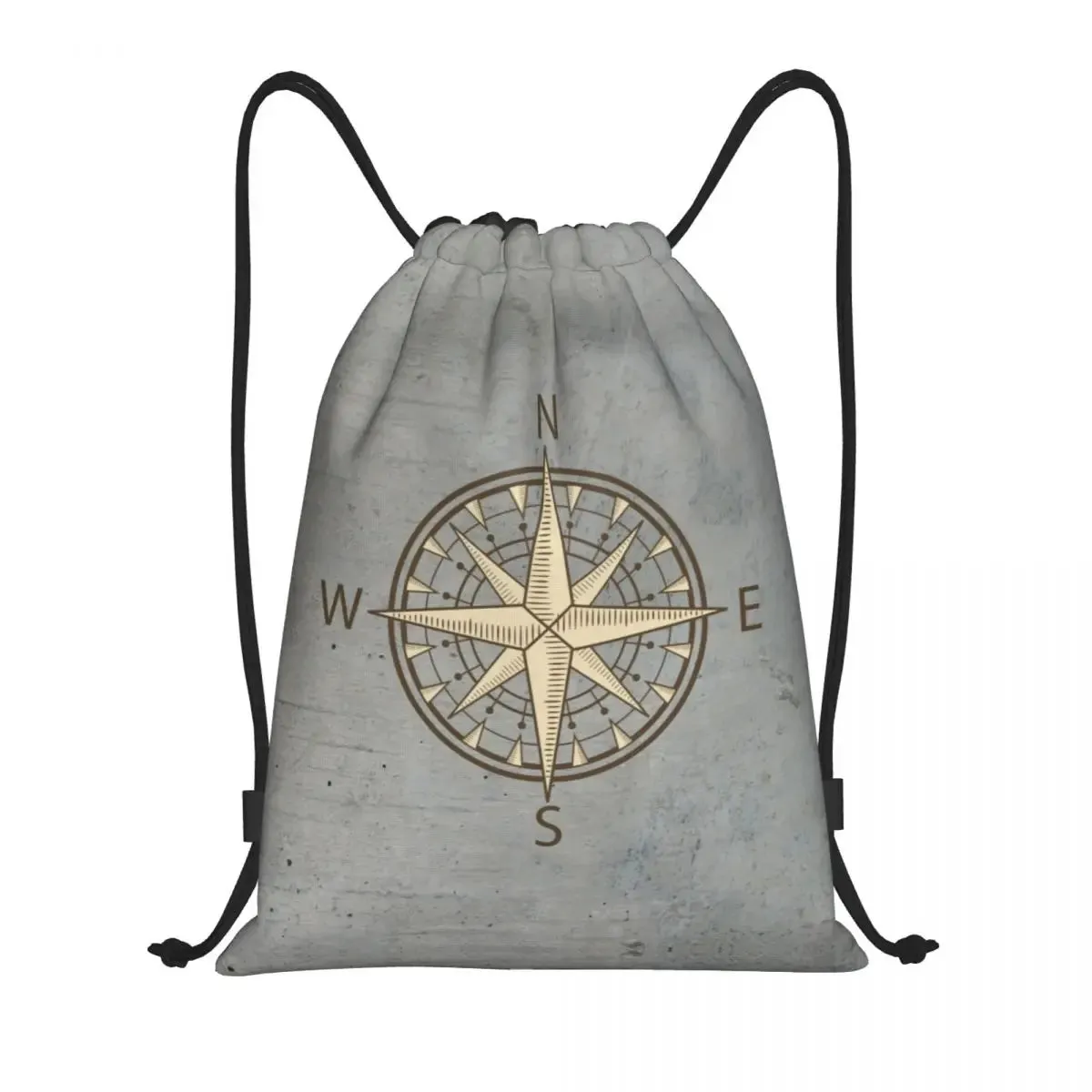 Custom Vintage Pirate's Map Drawstring Backpack Women Men Sport Gym Sackpack Foldable Nautical Compass Sailor Training Bag Sack