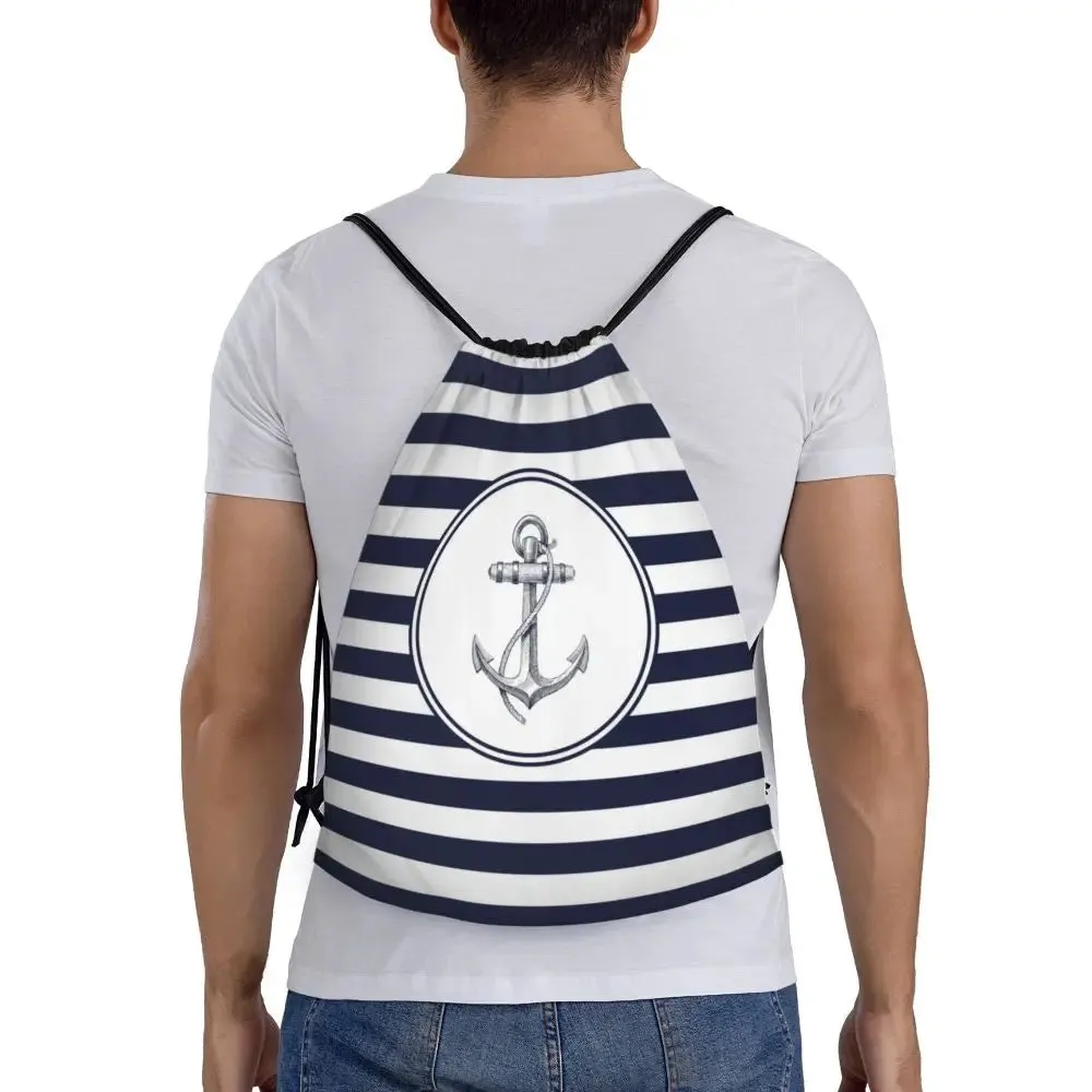 Custom Vintage Pirate's Map Drawstring Backpack Women Men Sport Gym Sackpack Foldable Nautical Compass Sailor Training Bag Sack