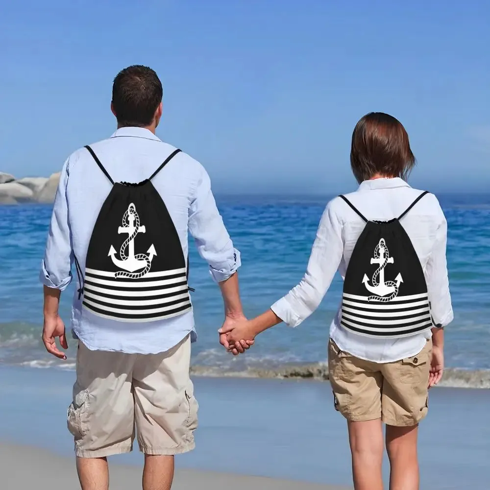 Custom Vintage Pirate's Map Drawstring Backpack Women Men Sport Gym Sackpack Foldable Nautical Compass Sailor Training Bag Sack