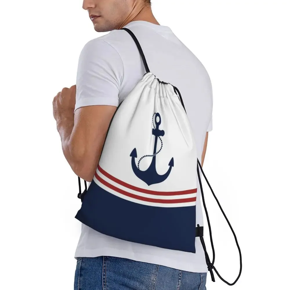 Custom Vintage Pirate's Map Drawstring Backpack Women Men Sport Gym Sackpack Foldable Nautical Compass Sailor Training Bag Sack
