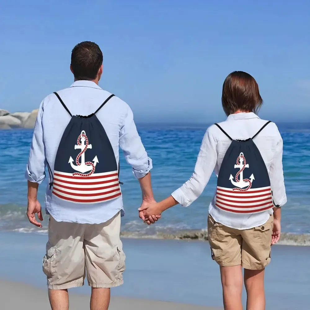 Custom Vintage Pirate's Map Drawstring Backpack Women Men Sport Gym Sackpack Foldable Nautical Compass Sailor Training Bag Sack