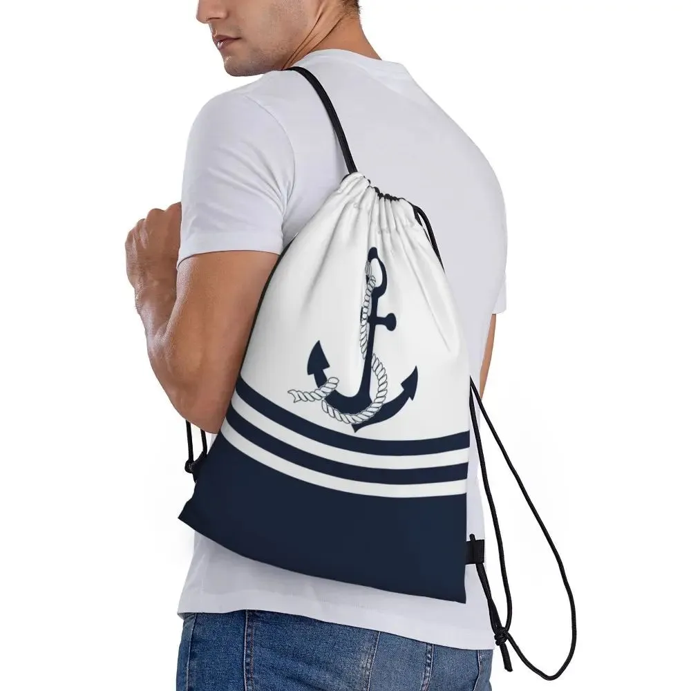 Custom Vintage Pirate's Map Drawstring Backpack Women Men Sport Gym Sackpack Foldable Nautical Compass Sailor Training Bag Sack