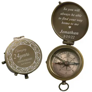 Customized Engraved Gift Compass For Valentine, Personalized Anniversary Compass, Custom Engraved Compass Gift For Husband, Compass Gift for Graduation, Vintage Style Working Compass