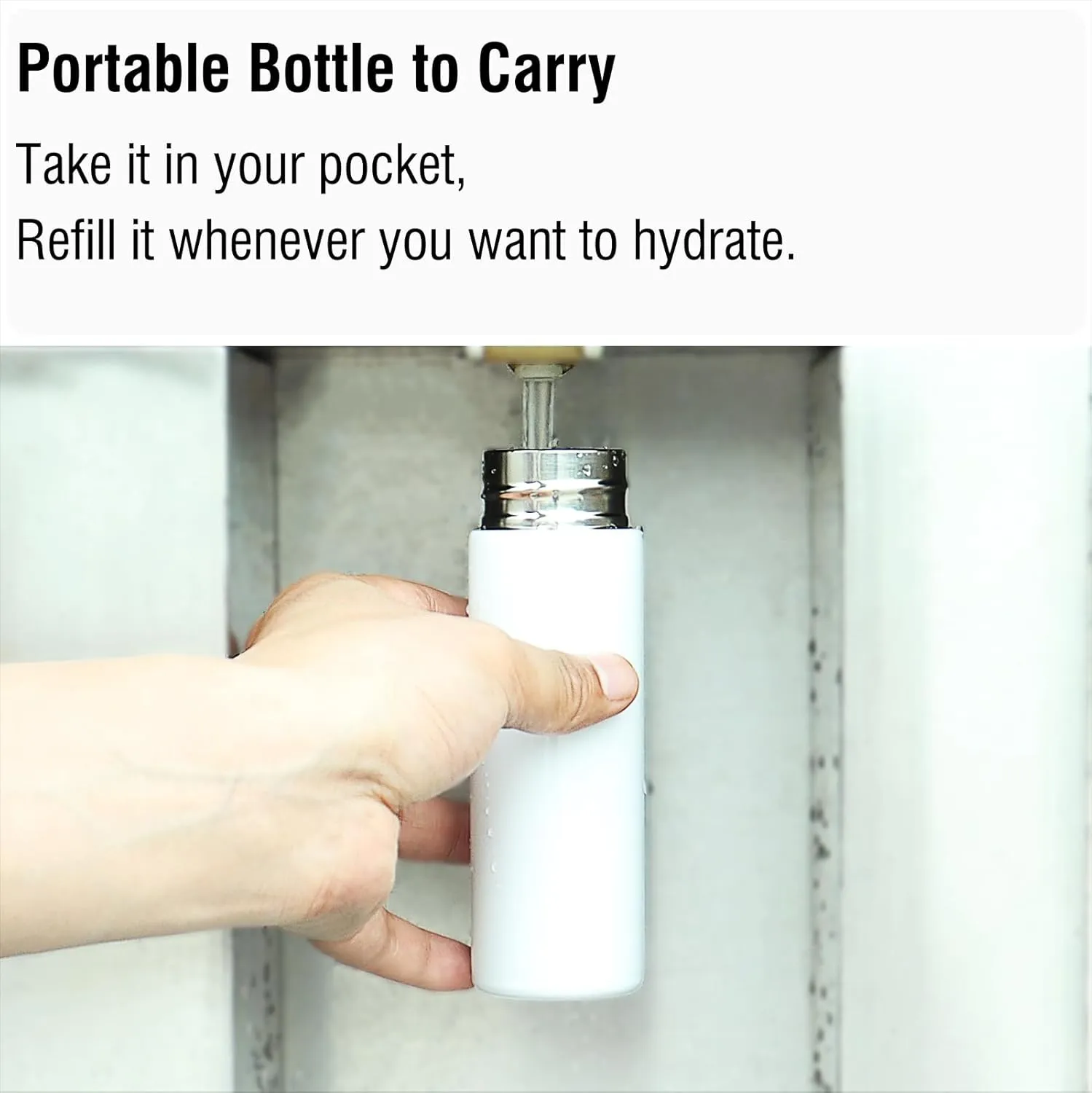 Cute Small Water Bottle, 4.4 Fl. Oz, Pack of 4, Mini Slim Flask for Kids Lunchbox, Portable Skinny Purse Water Bottle, Vacuum Insulated Reusable Leak Proof Stainless Steel Hydroflask Thermos