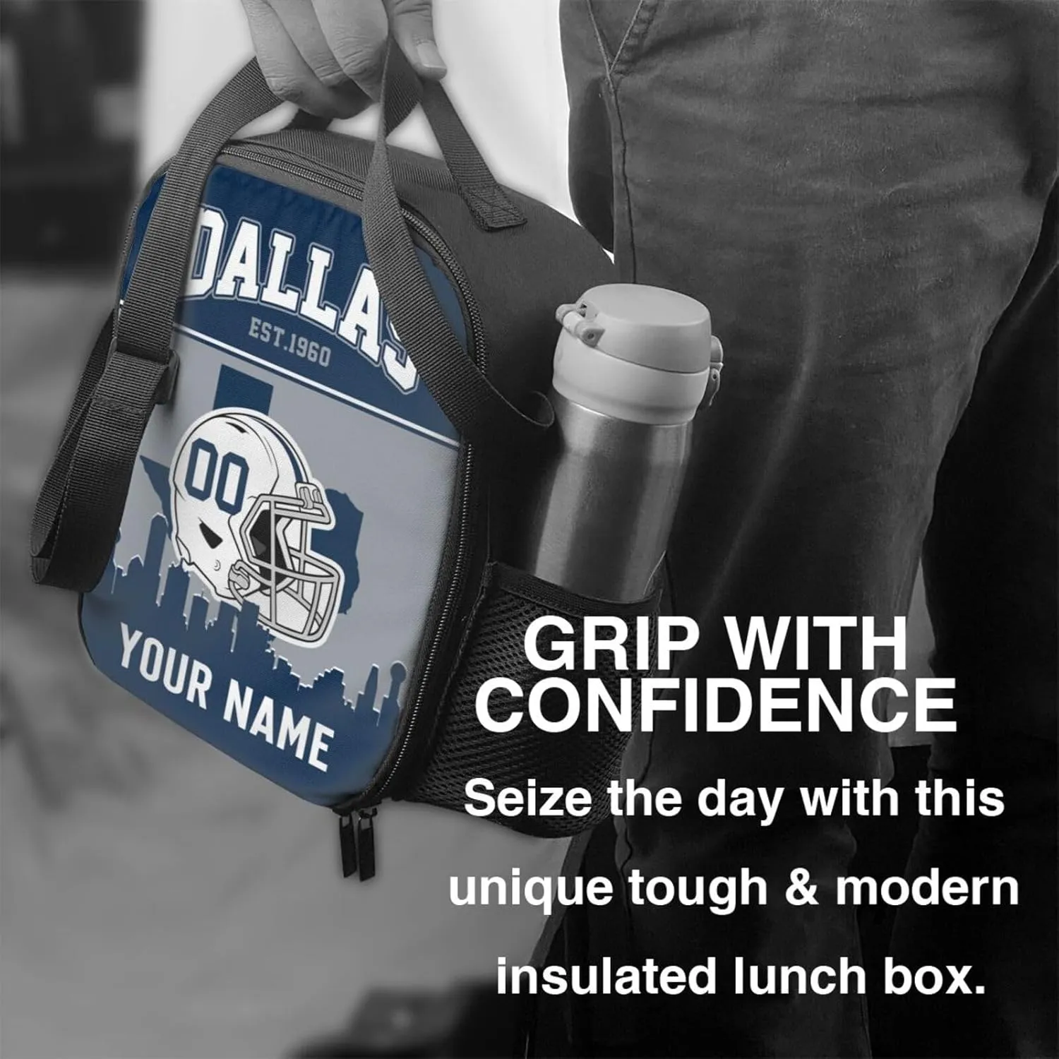 Dallas Lunch Bag Custom Lunch Box Personalized Football Style Lunch Box Backpack Gifts for Men Women