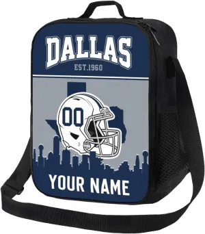 Dallas Lunch Bag Custom Lunch Box Personalized Football Style Lunch Box Backpack Gifts for Men Women