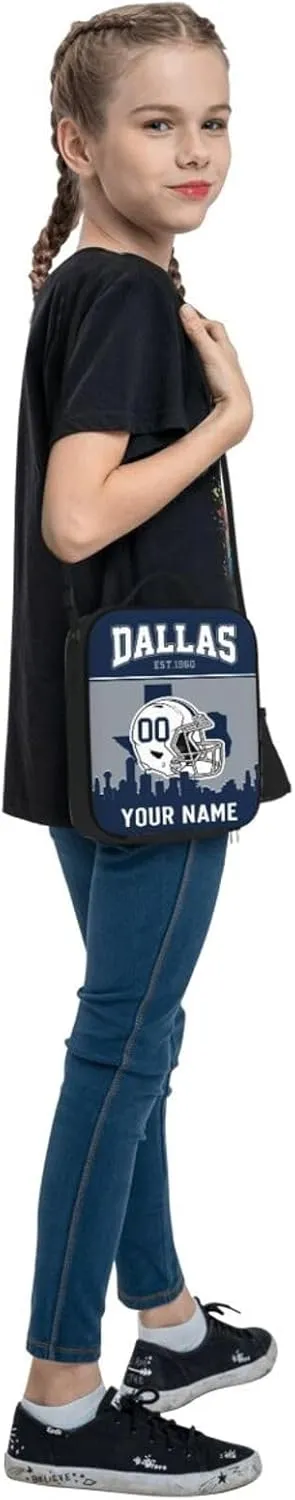 Dallas Lunch Bag Custom Lunch Box Personalized Football Style Lunch Box Backpack Gifts for Men Women