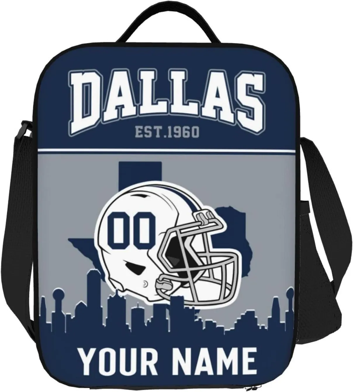 Dallas Lunch Bag Custom Lunch Box Personalized Football Style Lunch Box Backpack Gifts for Men Women