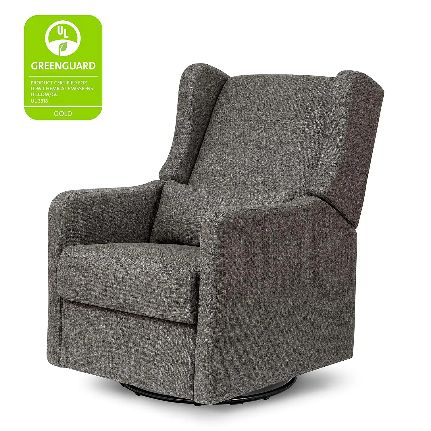 DaVinci Carter’s Arlo Glider Recliner Nursery Chair - Water & Stain Resistant Glider Rocking Chair for Nursery - GREENGUARD Gold, FSC & Certi-PUR US Certified - Cozy Swivel Rocker Recliner - Charcoal