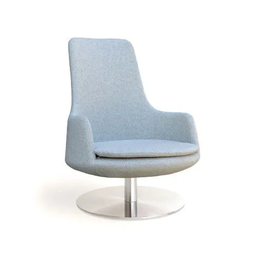 Dervish High Back Round Swivel Lounge Chair