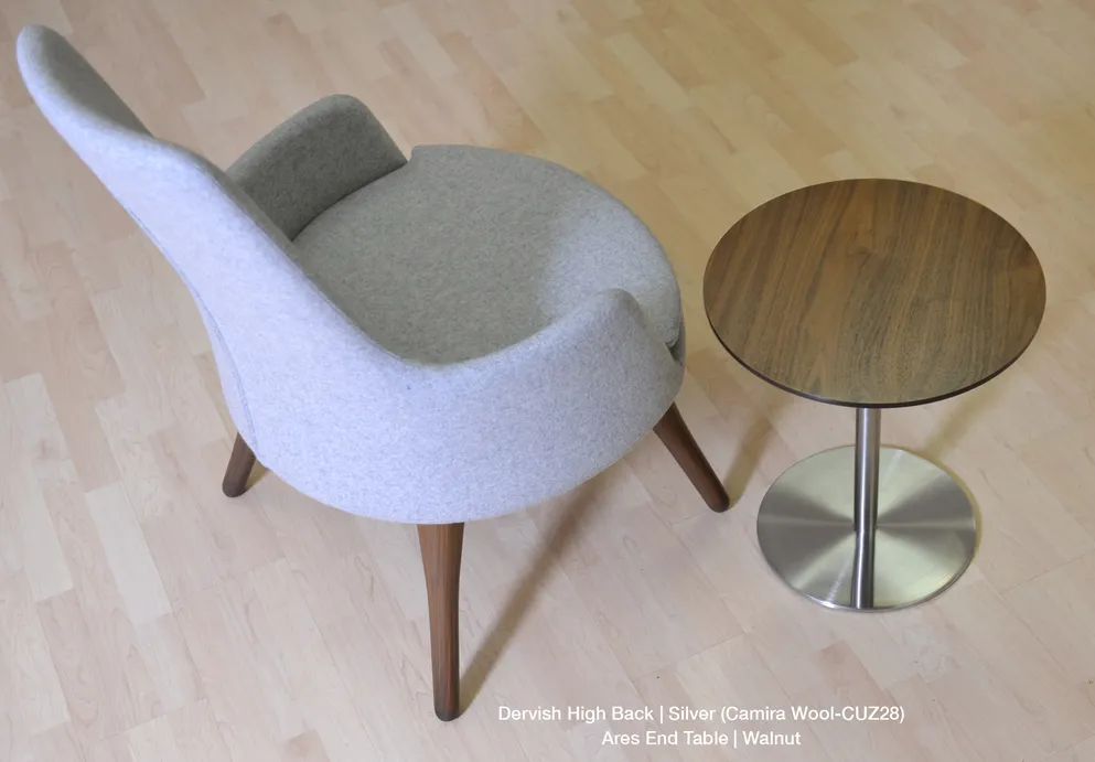 Dervish High Back Wood Lounge Chair
