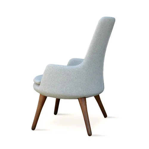 Dervish High Back Wood Lounge Chair