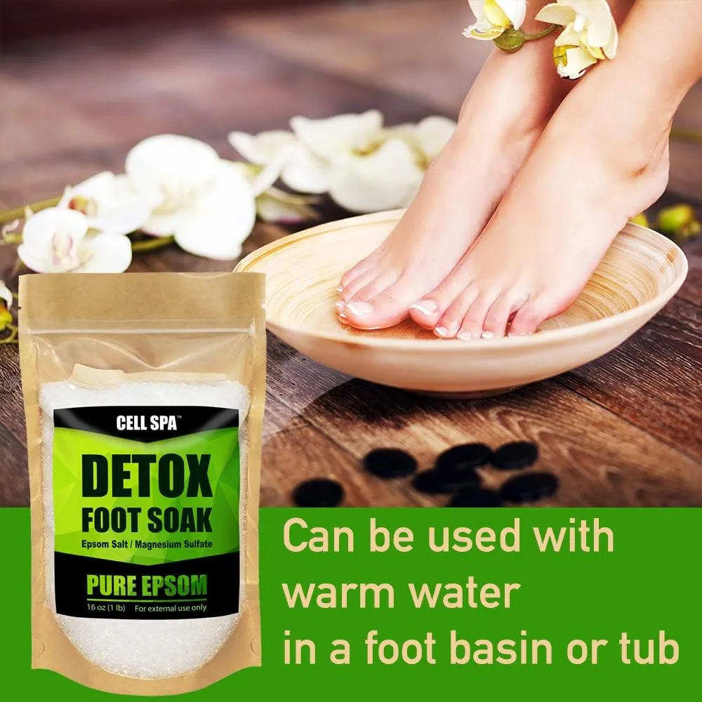 Detox Foot Soak Bath Premium 16 Ounce Lavender Scented Epsom Salt Magnesium Sulfate to Help Detox, Relieve Stress, Eliminate Odors & Soften Your Feet (UNSCENTED)