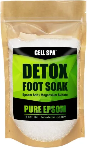 Detox Foot Soak Bath Premium 16 Ounce Lavender Scented Epsom Salt Magnesium Sulfate to Help Detox, Relieve Stress, Eliminate Odors & Soften Your Feet (UNSCENTED)