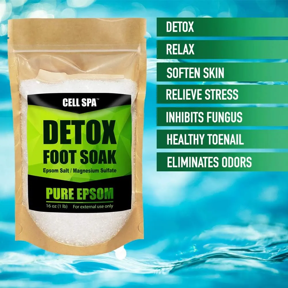 Detox Foot Soak Bath Premium 16 Ounce Lavender Scented Epsom Salt Magnesium Sulfate to Help Detox, Relieve Stress, Eliminate Odors & Soften Your Feet (UNSCENTED)