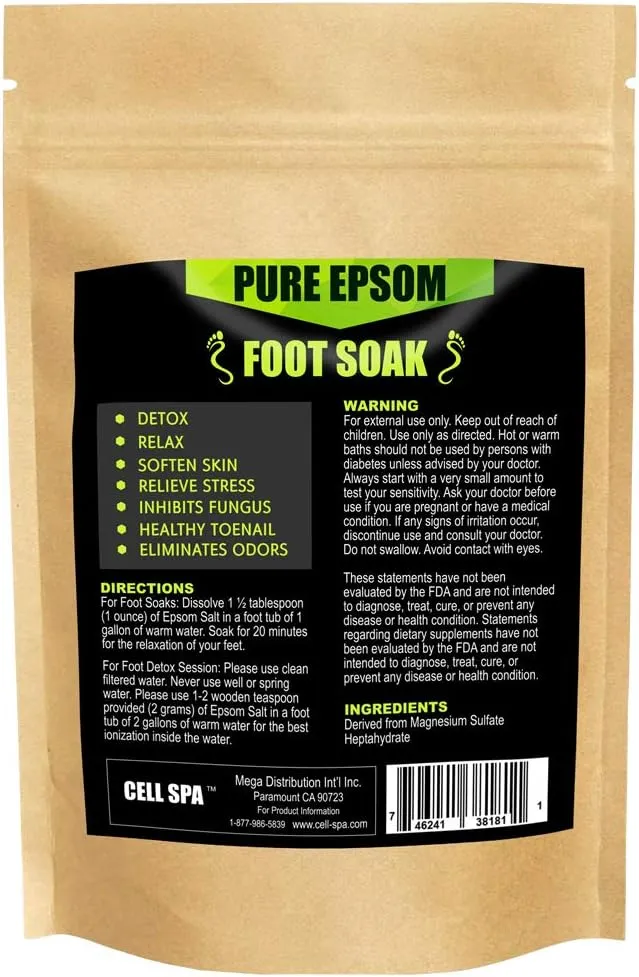 Detox Foot Soak Bath Premium 16 Ounce Lavender Scented Epsom Salt Magnesium Sulfate to Help Detox, Relieve Stress, Eliminate Odors & Soften Your Feet (UNSCENTED)