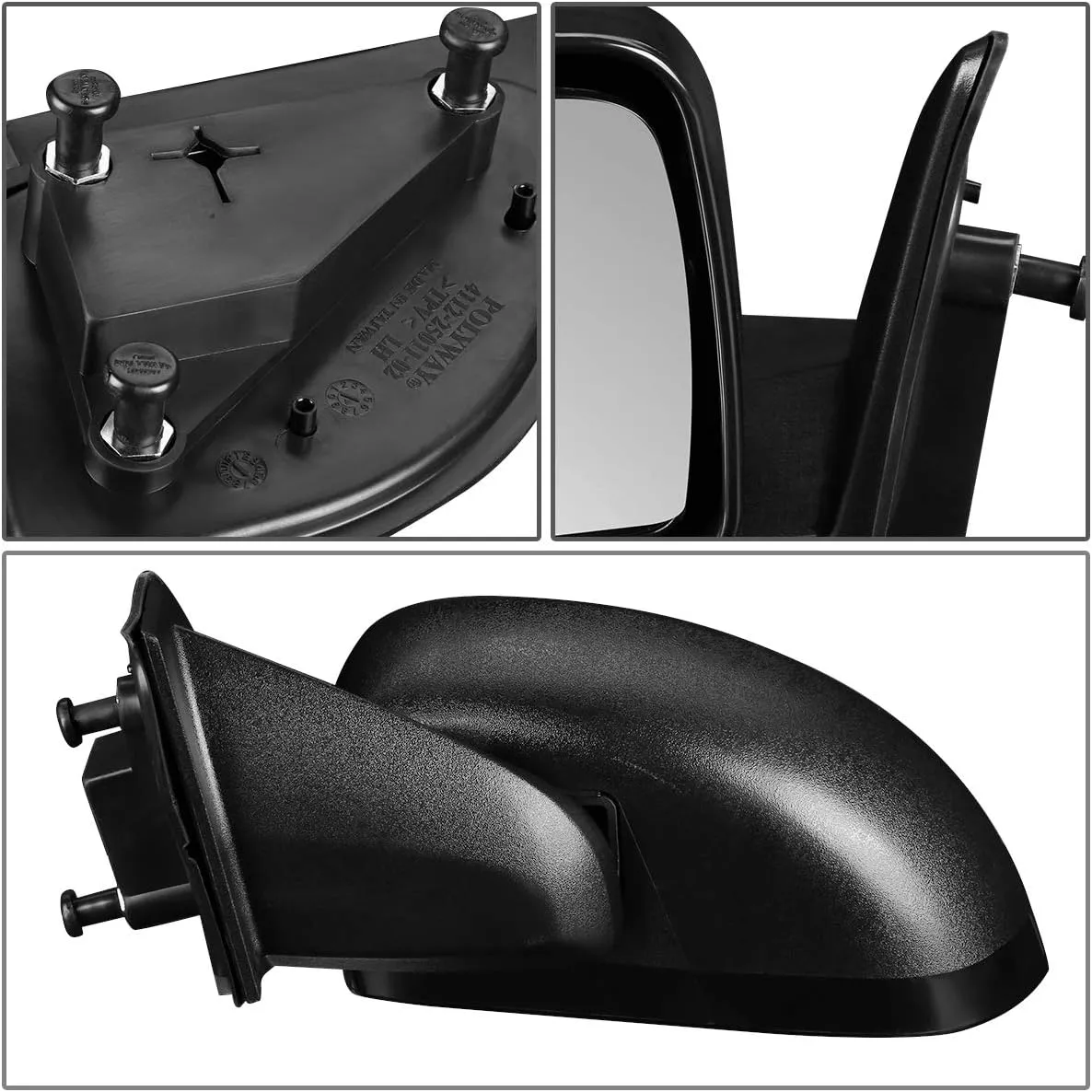 DNA Motoring OEM-MR-CH1320266 Factory Style Manual Adjustment Folding Function Left Side View Door Mirror Compatible with 07-17 Compass