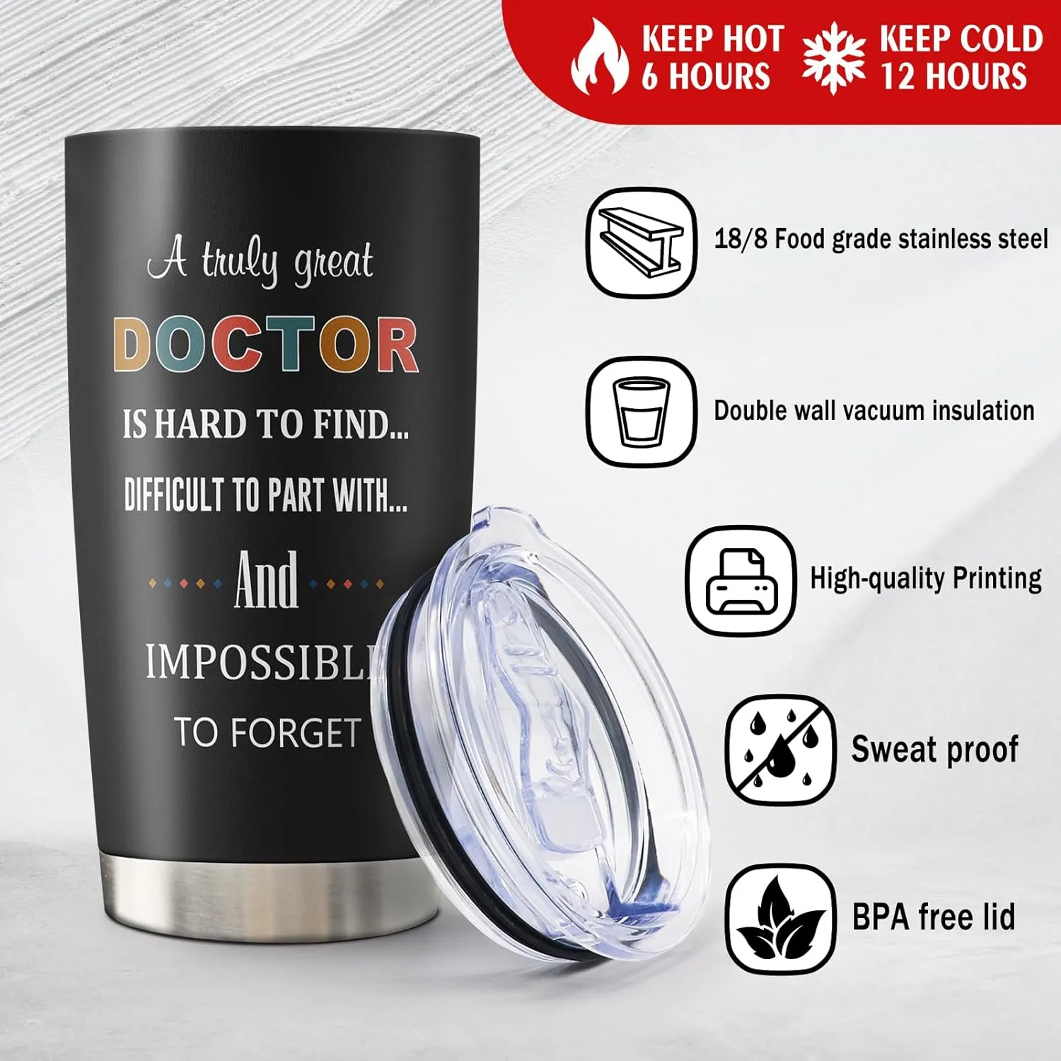 Doctor Gifts Tumbler 20oz, Doctor Appreciation/Graduation Gifts for Men/Women, Retirement/Doctors Day Gift for Dr./MD Cup 1PC