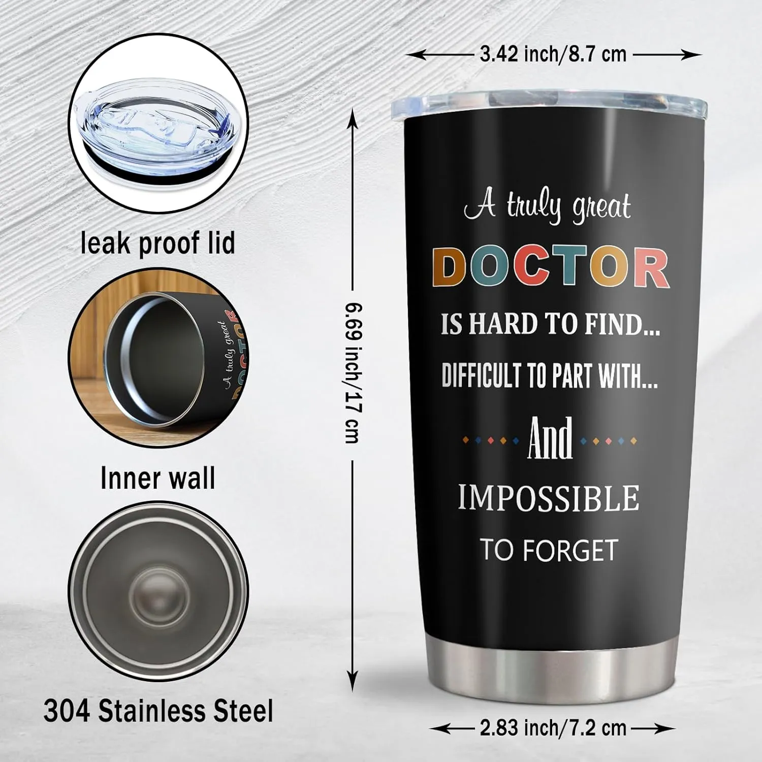 Doctor Gifts Tumbler 20oz, Doctor Appreciation/Graduation Gifts for Men/Women, Retirement/Doctors Day Gift for Dr./MD Cup 1PC