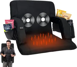 Double Heated Portable Reclining Bleachers Back Chair, Stadium Seats with Heated Back and Cushion, Outdoor Chair Cushion, Beach Chair , Stadium Chair with Back and Arm Support for Sport Events