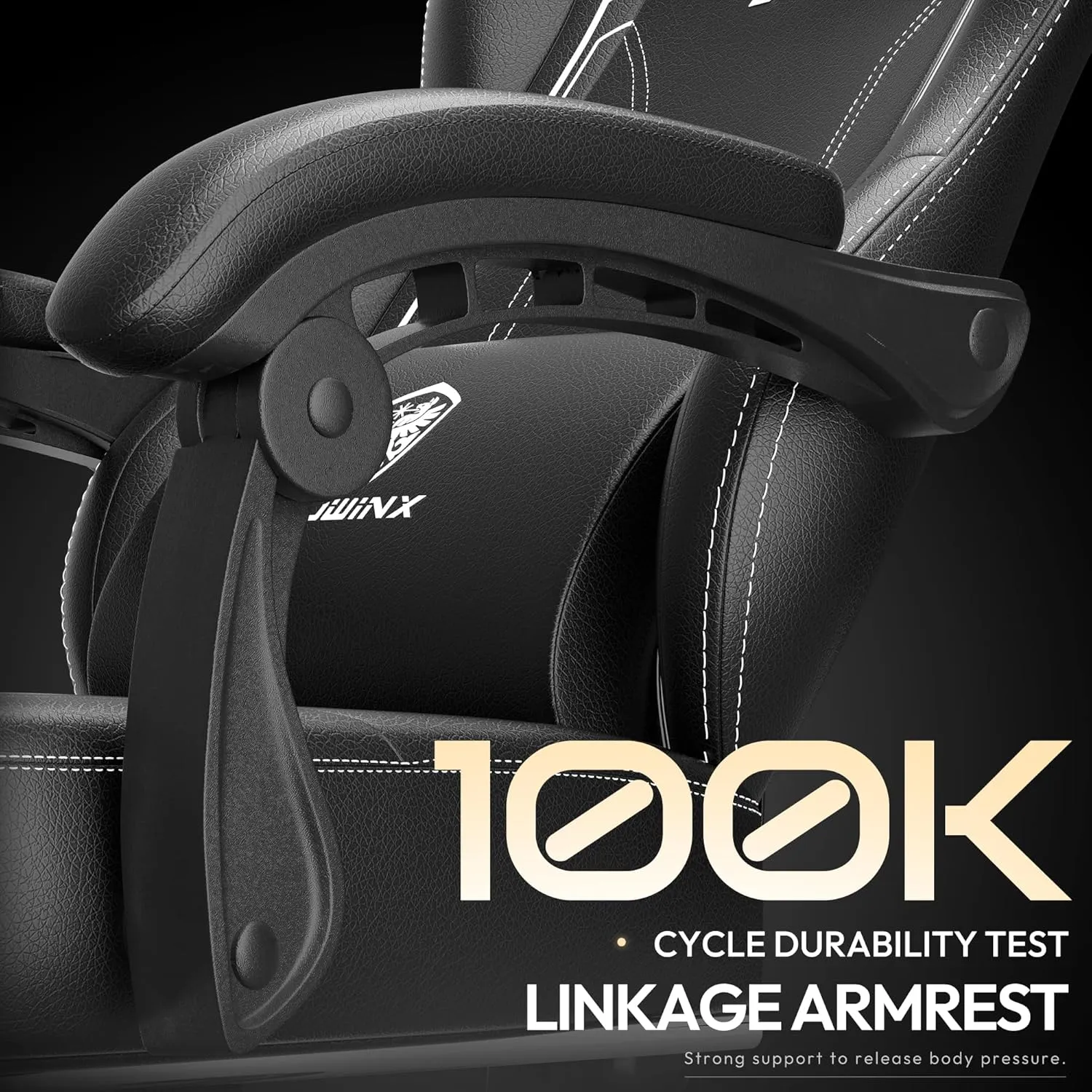 Dowinx Gaming Chair with Pocket Spring Cushion, Ergonomic Computer Chair with Massage Lumbar and Footrest for Adults, High Back Game Chair Leather for Office Gaming 300LBS, Black