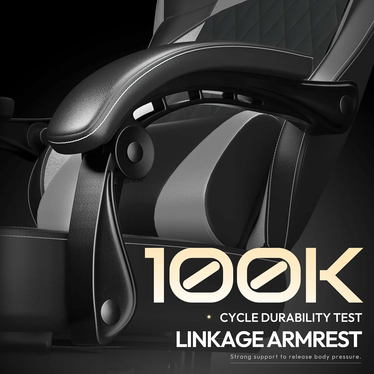 Dowinx Gaming Chair with Pocket Spring Cushion, Ergonomic Computer Chair with Massage Lumbar and Footrest for Adults, High Back Game Chair Leather for Office Gaming 300LBS, Grey New