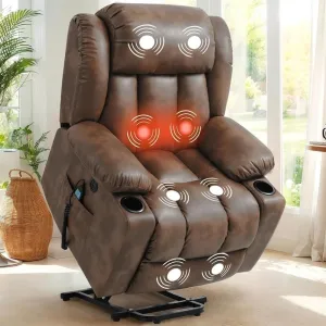 Dual Motor Power Lift Recliner Chair Massage Adjustable Sofa Genuine Leather for Elderly Reclining Chair for Living Room Theater