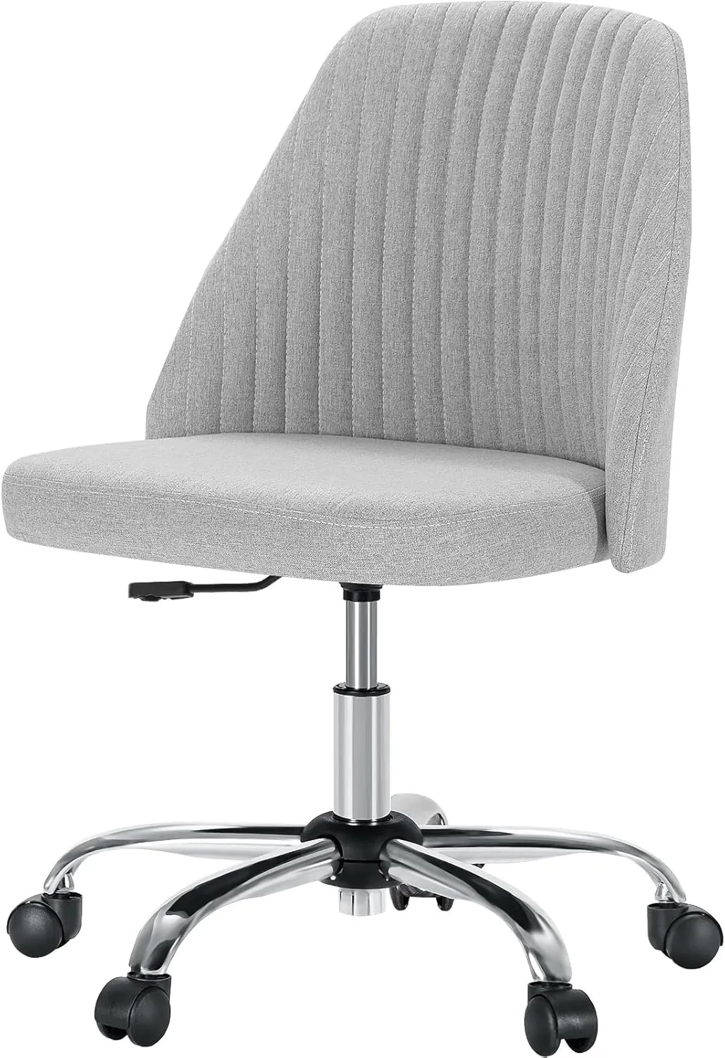 DUMOS Office Desk Chair, Modern Cute Rolling Vanity Swivel Task Chairs with Wheels, Comfortable Back Seat Armless for Home, Bedrooms, Office, Study, Student, Adults, Make-up, Dressing Room, Cloud
