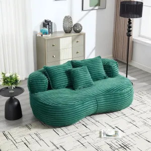 Durable Comfort Lounger Bean Bag Sofa, High Back Design, Indoor & Outdoor Use, Emerald Color