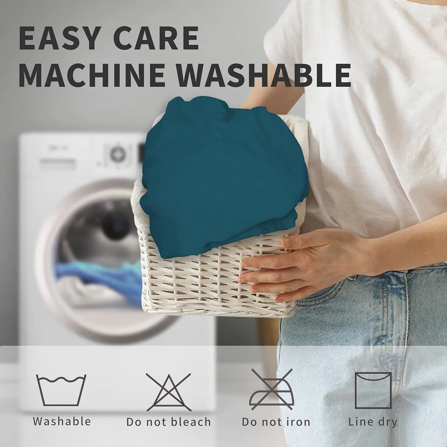 Easy-Going 100% Waterproof Dining Room Chair Cover Set of 6, Stretch Jacquard Parson Chair Slipcover Removable Washable Chair Protector for Home, Restaurant, Banquet (Large, Peacock Blue)
