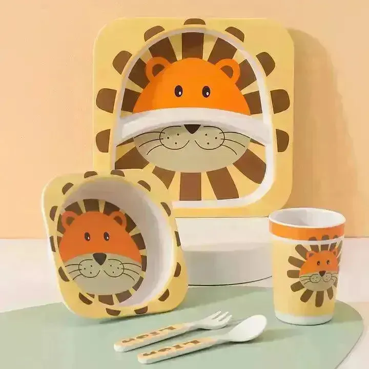 Eco-friendly Bamboo Fibre Kids Dinnerware (Set of 5)