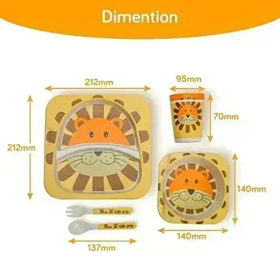 Eco-friendly Bamboo Fibre Kids Dinnerware (Set of 5)