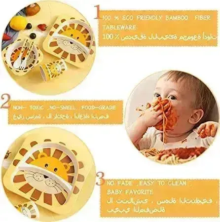 Eco-friendly Bamboo Fibre Kids Dinnerware (Set of 5)