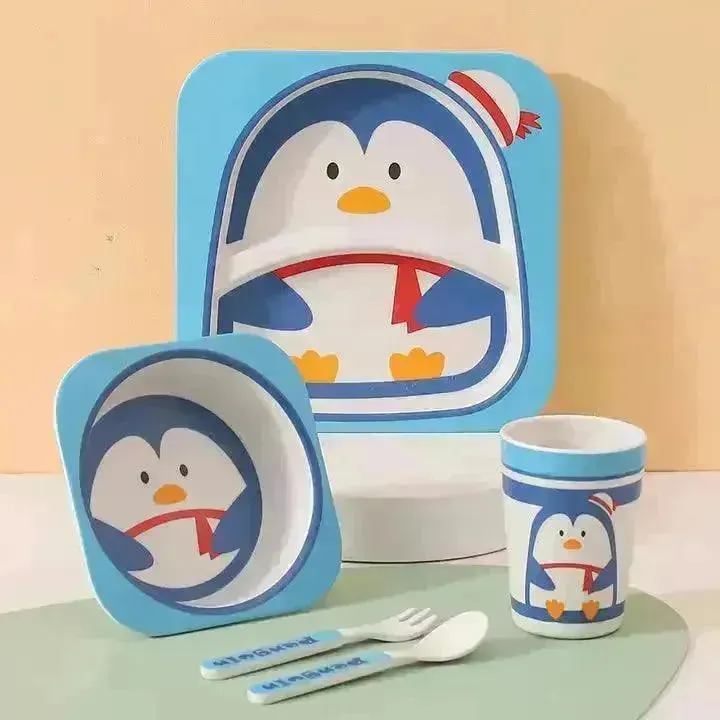 Eco-friendly Bamboo Fibre Kids Dinnerware (Set of 5)