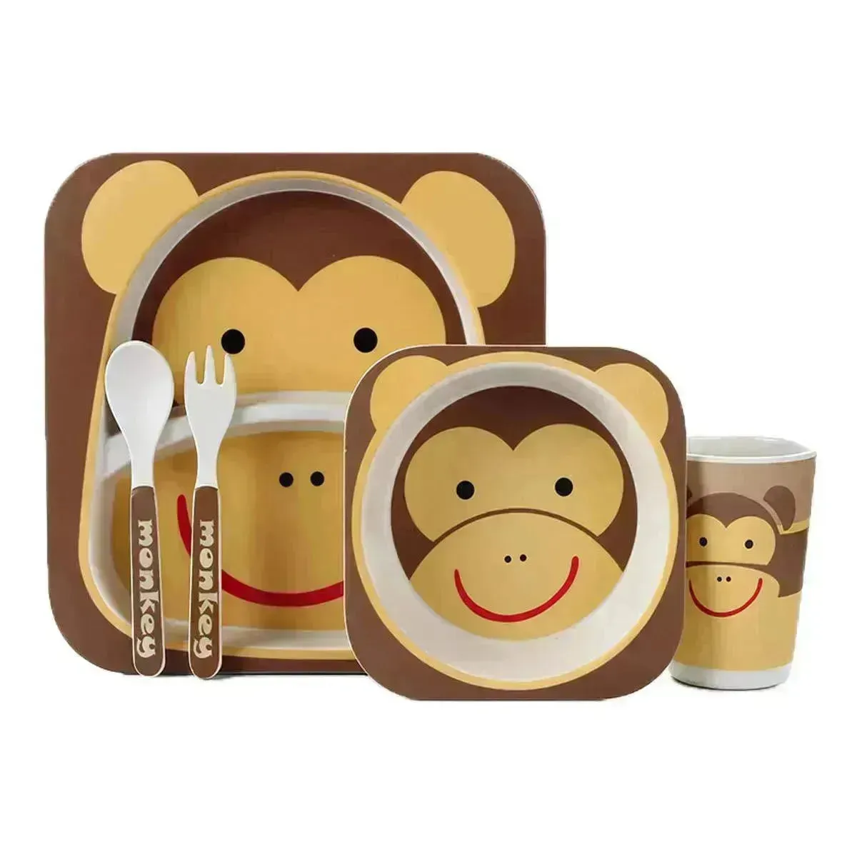 Eco-friendly Bamboo Fibre Kids Dinnerware (Set of 5)