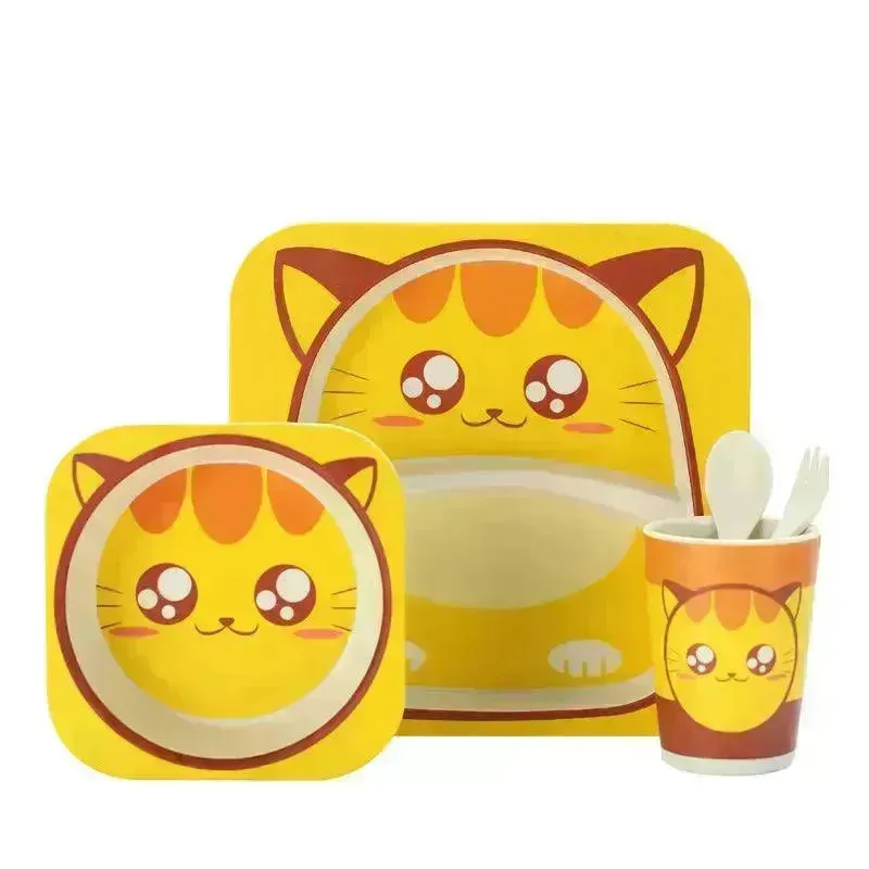 Eco-friendly Bamboo Fibre Kids Dinnerware (Set of 5)