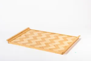 Eco-Friendly Handwoven Bamboo Serving Tray | Natural Round Tableware Organizer for Kitchen & Living Room | Reusable Durable Handmade Decorative Basket