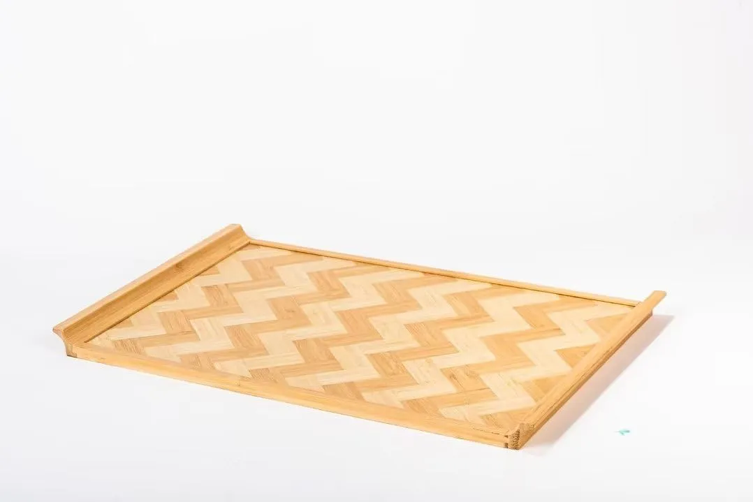 Eco-Friendly Handwoven Bamboo Serving Tray | Natural Round Tableware Organizer for Kitchen & Living Room | Reusable Durable Handmade Decorative Basket
