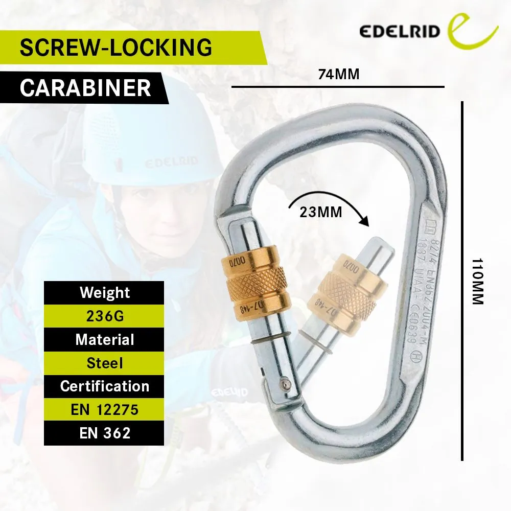 EDELRID HMS SCREW STEEL CARABINER
